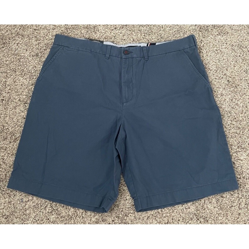 Tommy Hilfiger Chino Shorts Men's 40 Blue Classic Fit Coupe Classique NEW
